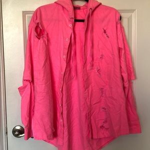 CARMAR NEON PINK BUTTON UP
